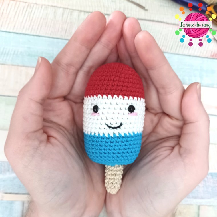 Patron amigurumi friandise glacée La rose du rang