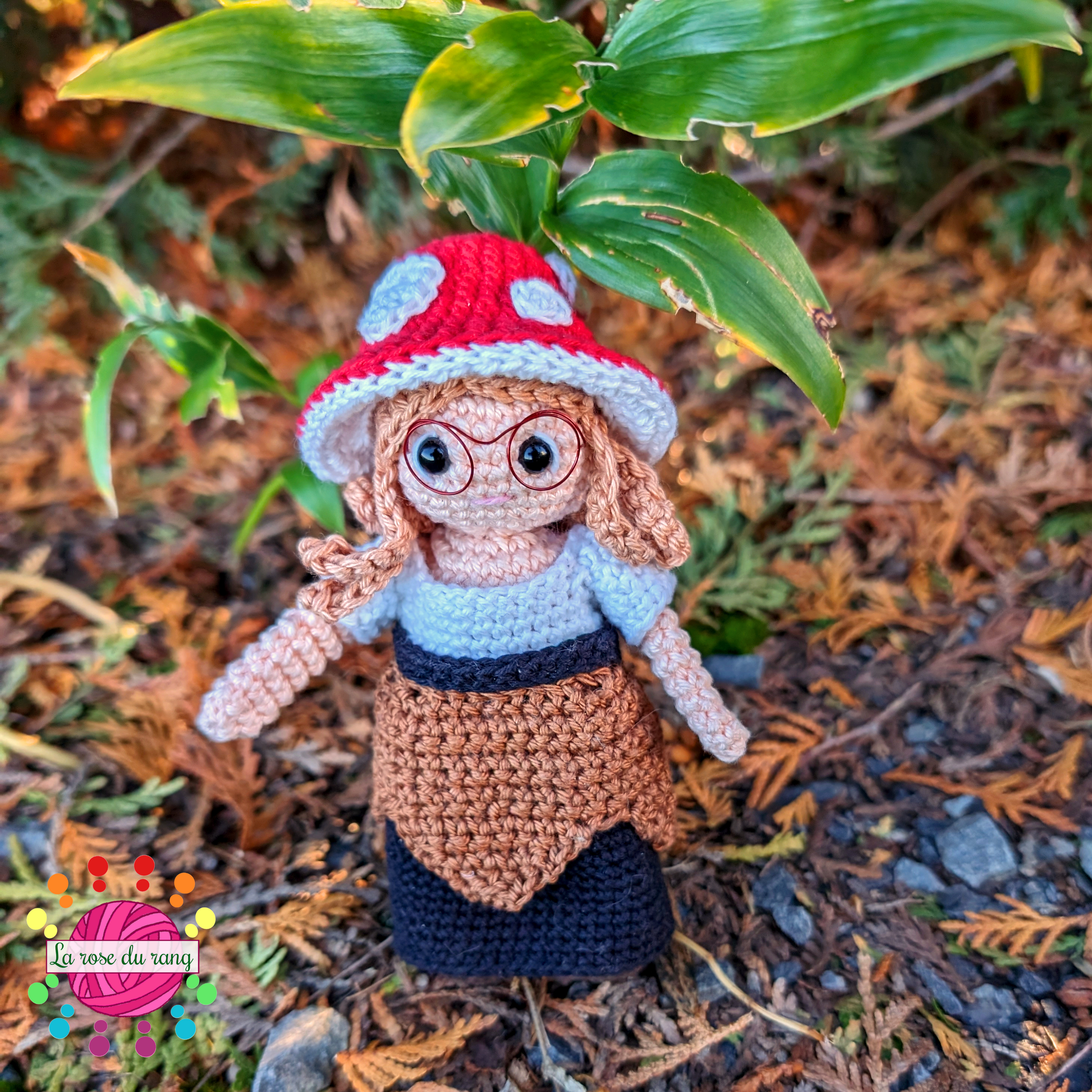 Mushroom Fairy cosplay doll crochet pattern by La rose du rang