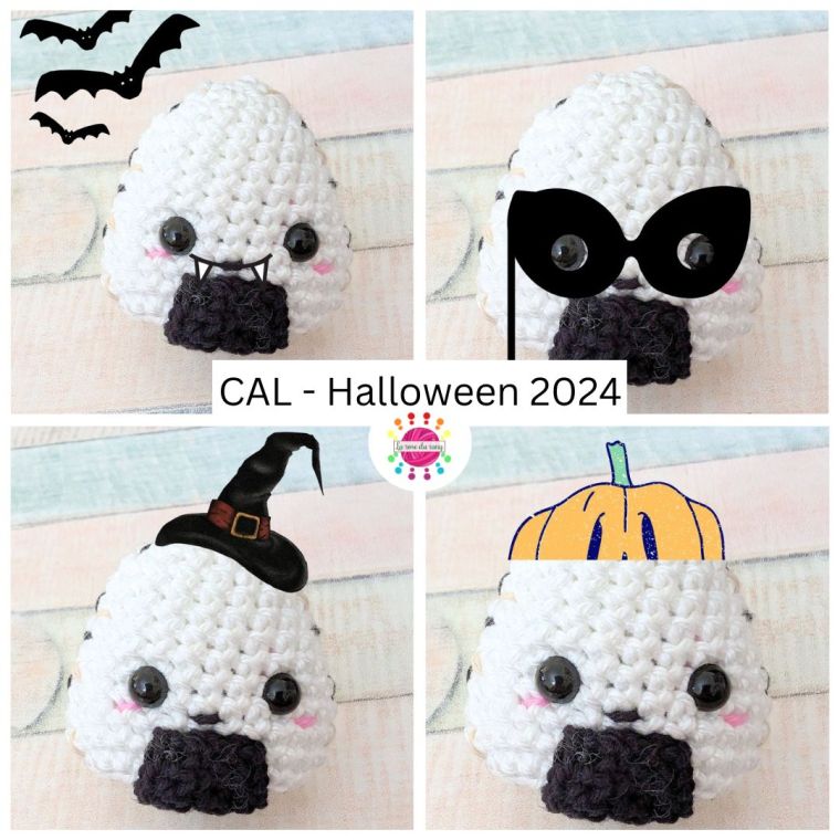 Tiny onigri amigurumi La rose du rang Halloween CAL
